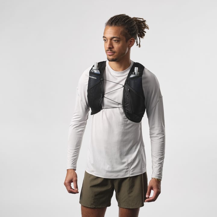 SALOMON ACTIVE SKIN 4 SET M ブラック/メタル Salomon Active Skin 4 Set | Running Hydration Bags and Packs